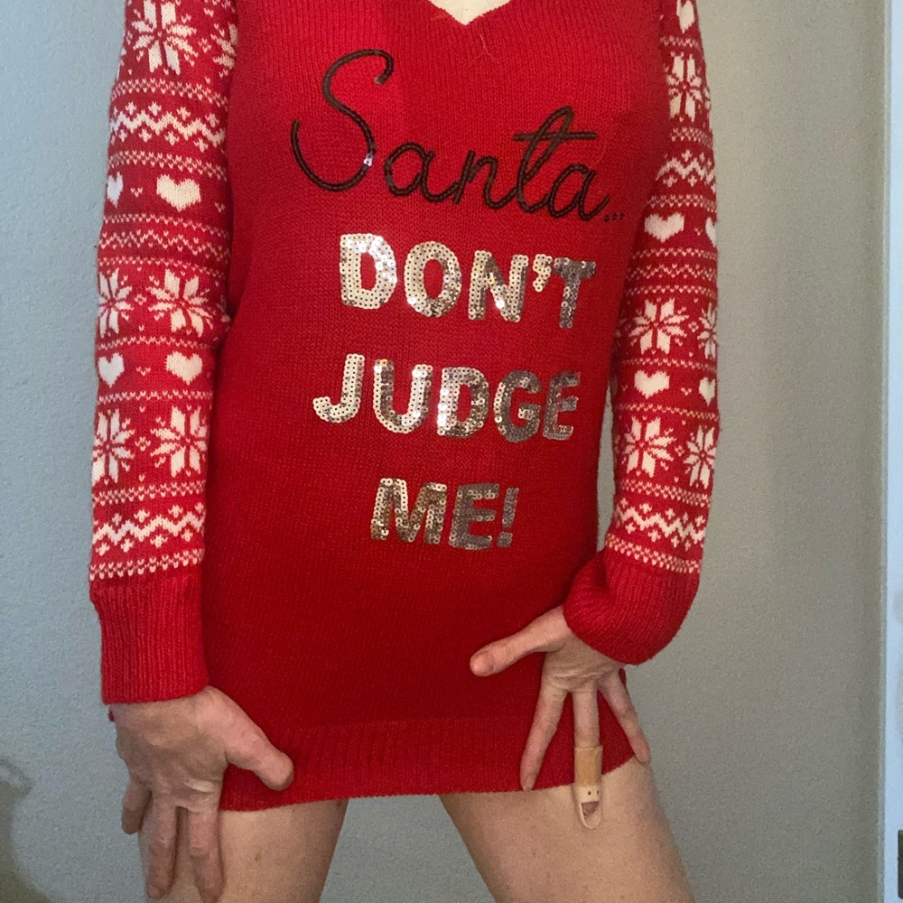 SANTA DON'T JUDGE ME, Seasonal holiday sweater